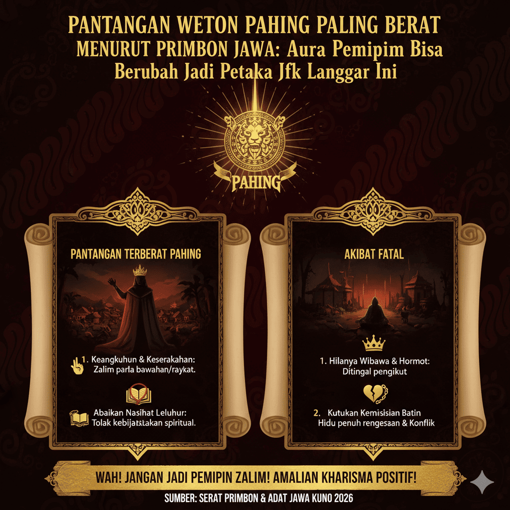Pantangan Weton Pahing Paling Berat Menurut Primbon Jawa: Aura Pemimpin Bisa Berubah Jadi Petaka Jika Langgar Ini