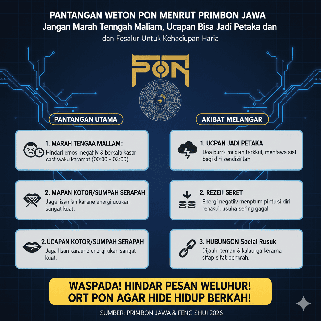 Pantangan Weton Pon Menurut Primbon Jawa: Jangan Marah Tengah Malam, Ucapan Bisa Jadi Petaka dan Rezeki Seret 