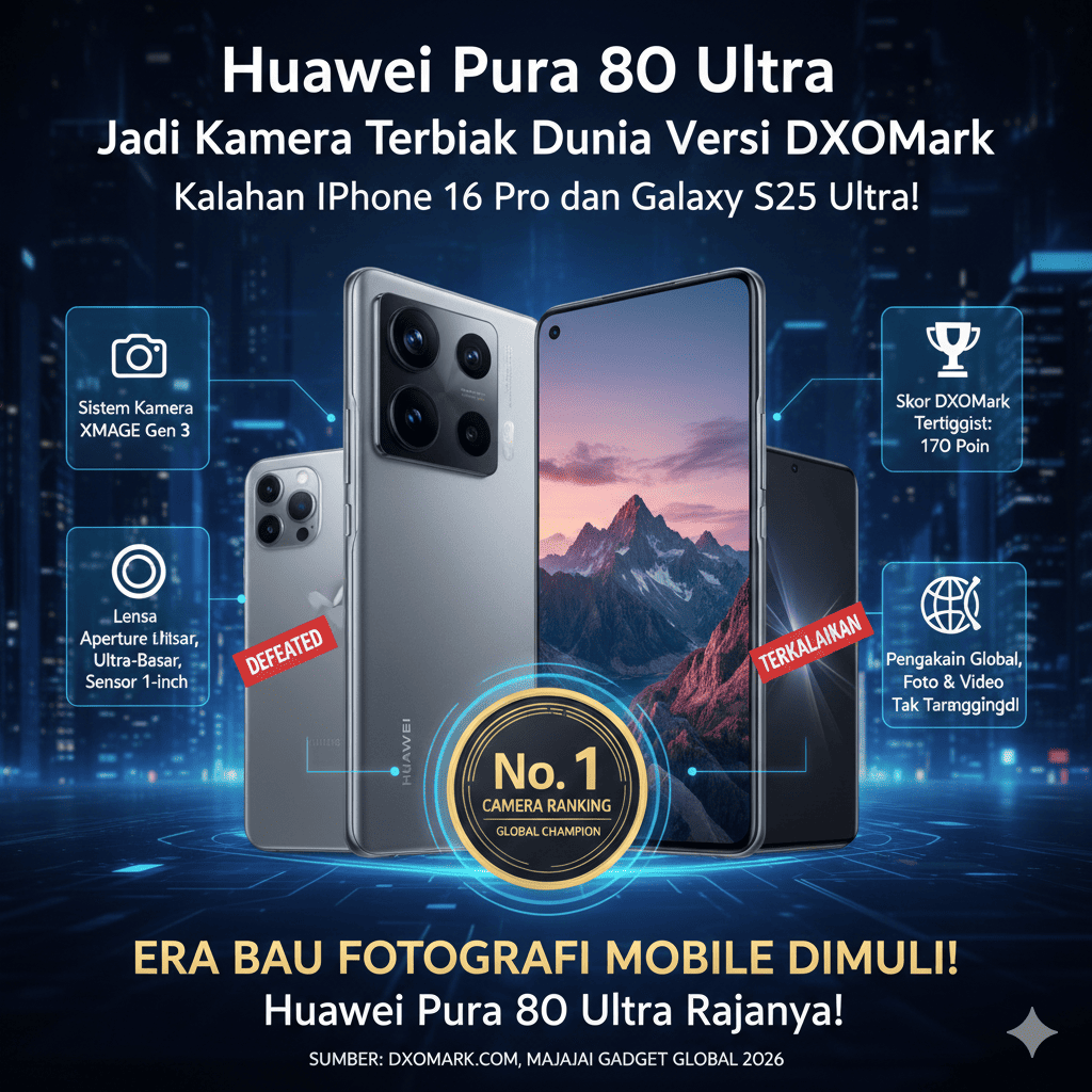 Huawei Pura 80 Ultra Jadi Kamera Terbaik Dunia Versi DXOMark, Kalahkan iPhone 16 Pro dan Galaxy S25 Ultra!