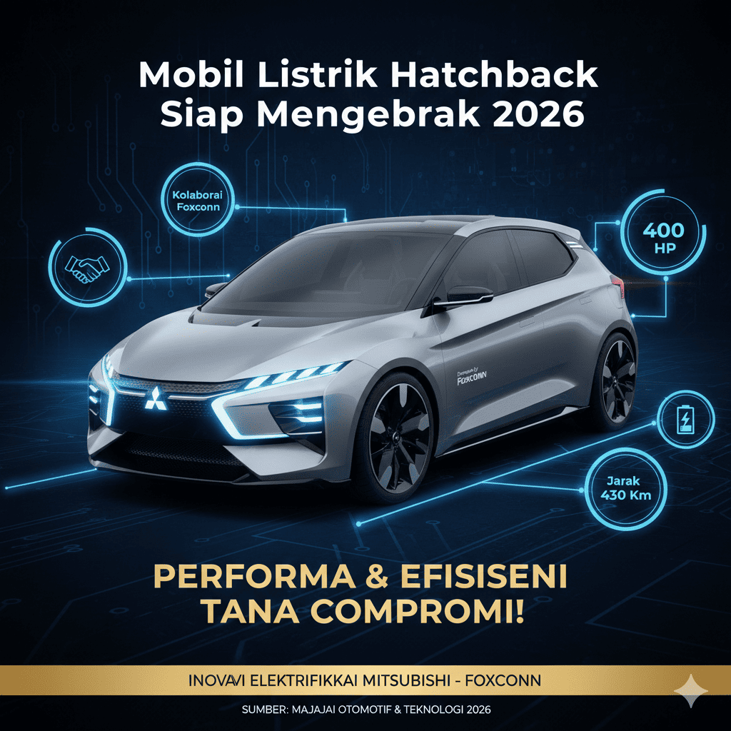 Mobil Listrik Hatchback Mitsubishi Siap Menggebrak 2026, Kolaborasi Foxconn Tawarkan 400 HP dan Jarak 430 Km