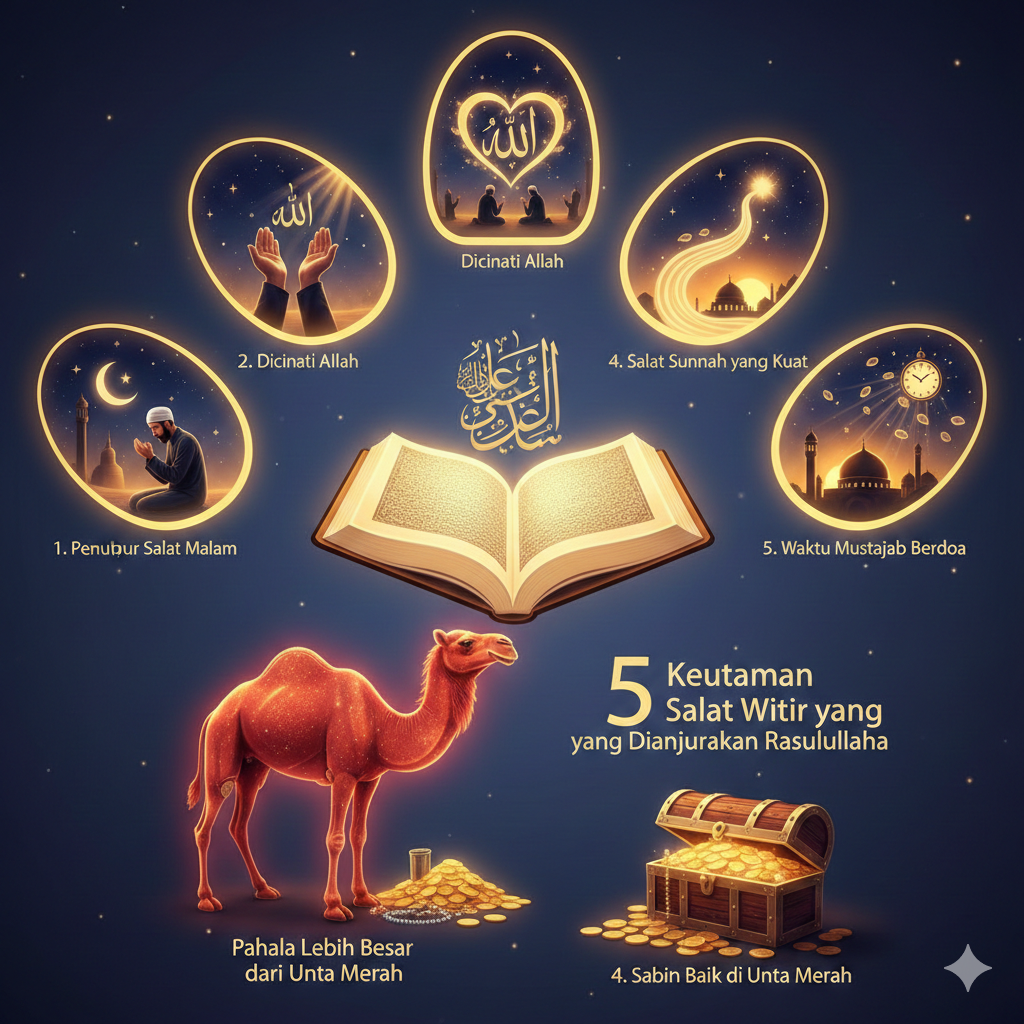 5 Keutamaan Salat Witir yang Dianjurkan Rasulullah, Pahala Lebih Besar dari Unta Merah dan Dicintai Allah