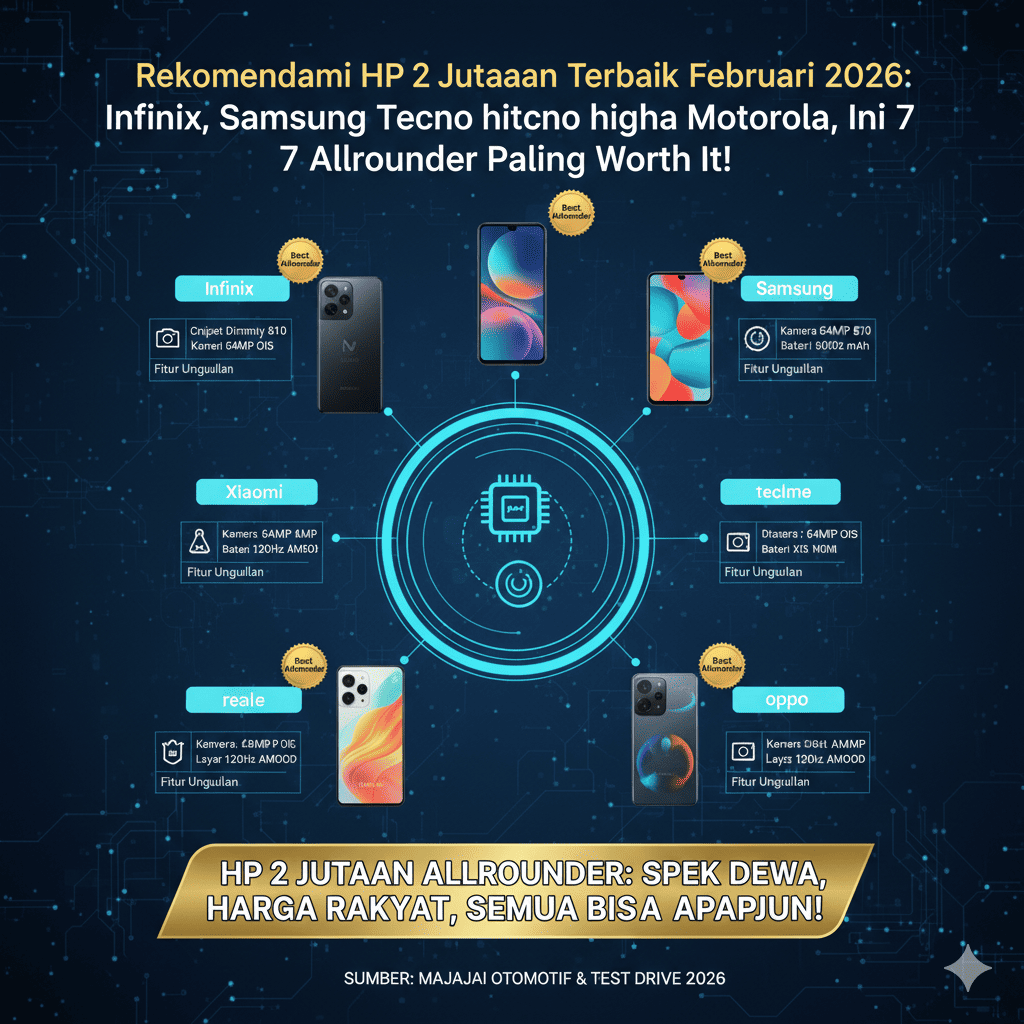 Rekomendasi HP 2 Jutaan Terbaik Februari 2026: Infinix, Samsung, Tecno hingga Motorola, Ini 7 Allrounder Paling Worth It!