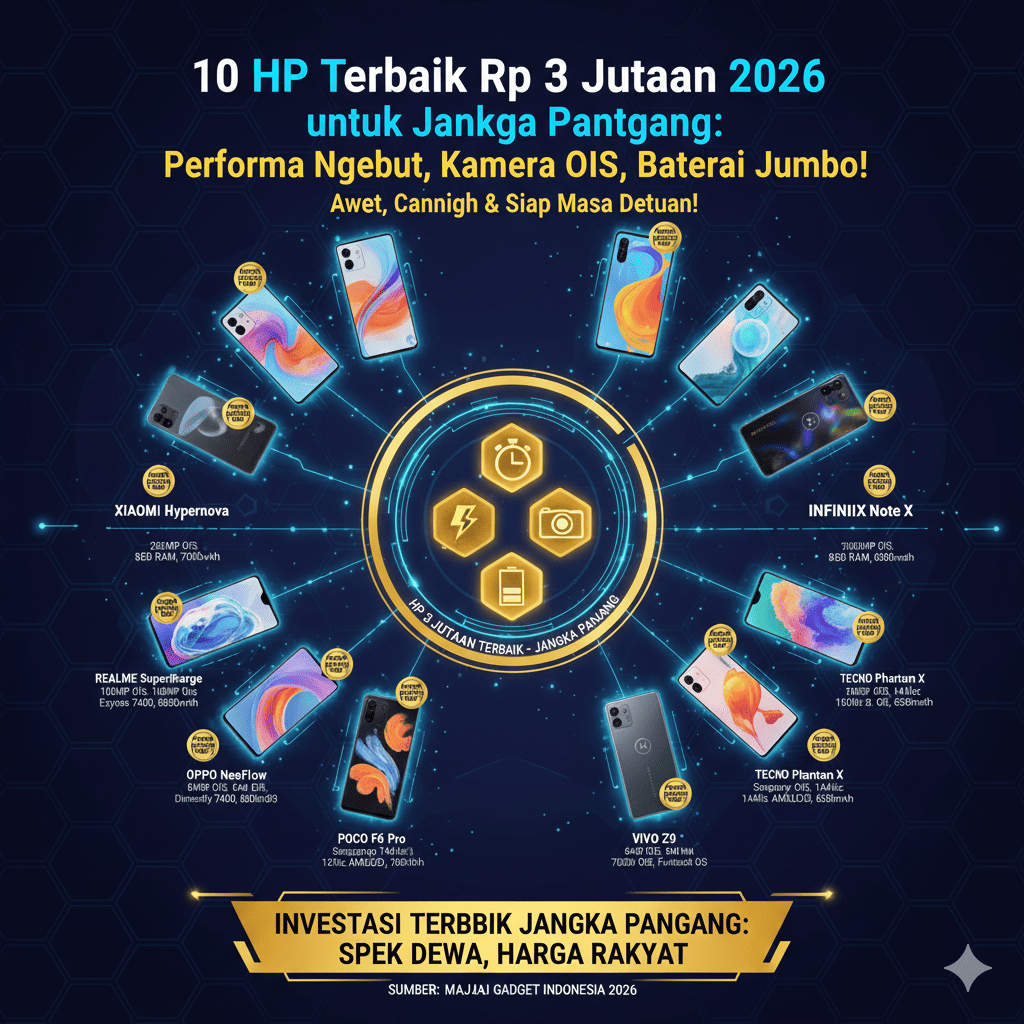 10 HP Terbaik Rp 3 Jutaan 2026 untuk Jangka Panjang, Performa Ngebut, Kamera OIS, Baterai Jumbo!