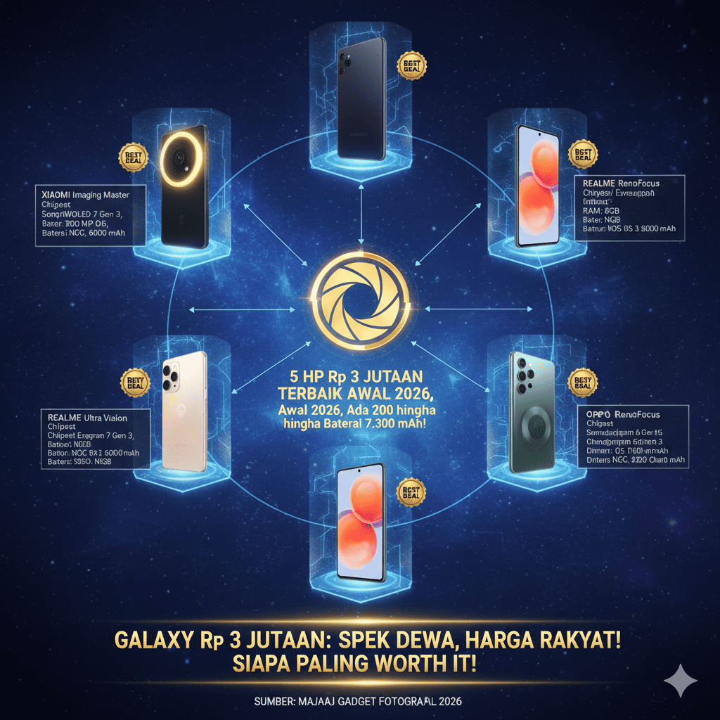 5 HP Rp 3 Jutaan Kamera Terbaik Awal 2026, Ada 200 MP OIS hingga Baterai 7.300 mAh!
