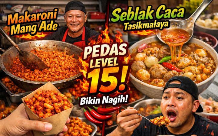 Pedasnya gak main-main! ???? Makaroni Mang Ade dan Seblak Caca Tasikmalaya viral dengan level pedas hingga 15, nampol tapi tetap nyaman di perut. Berani coba?