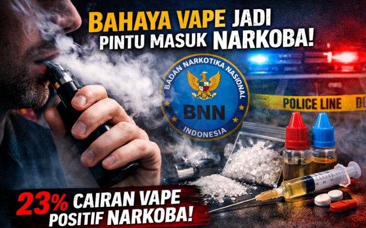 BNN Ungkap Modus Baru: Vape Disalahgunakan Jadi Media Konsumsi Narkoba, 23 Persen Cairan Positif Zat Terlarang.