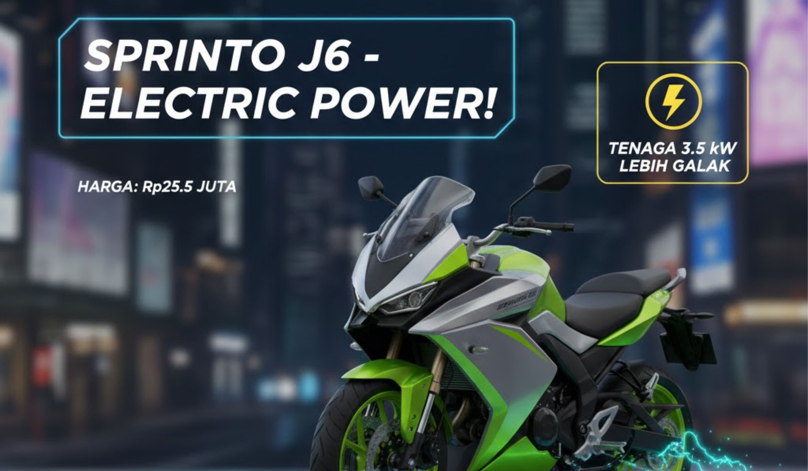 Review motor Sprinto J6 terbaru, tenaga 3,5 kW, fitur TFT touch screen, harga Rp25,5 juta. Layak jadi motor listrik harian?