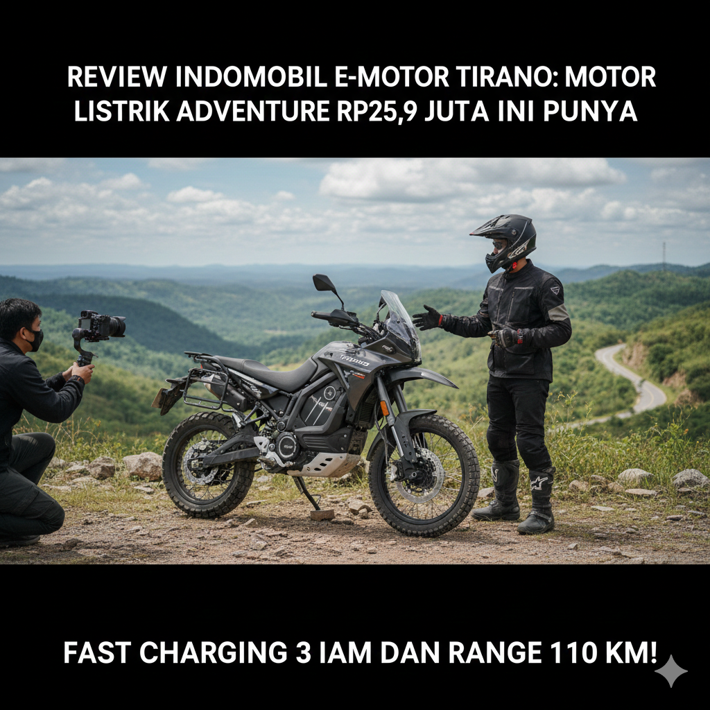 Review Indomobil E-Motor Tirano: Motor Listrik Adventure Rp25,9 Juta Ini Punya Fast Charging 1 Jam dan Range 110 Km!