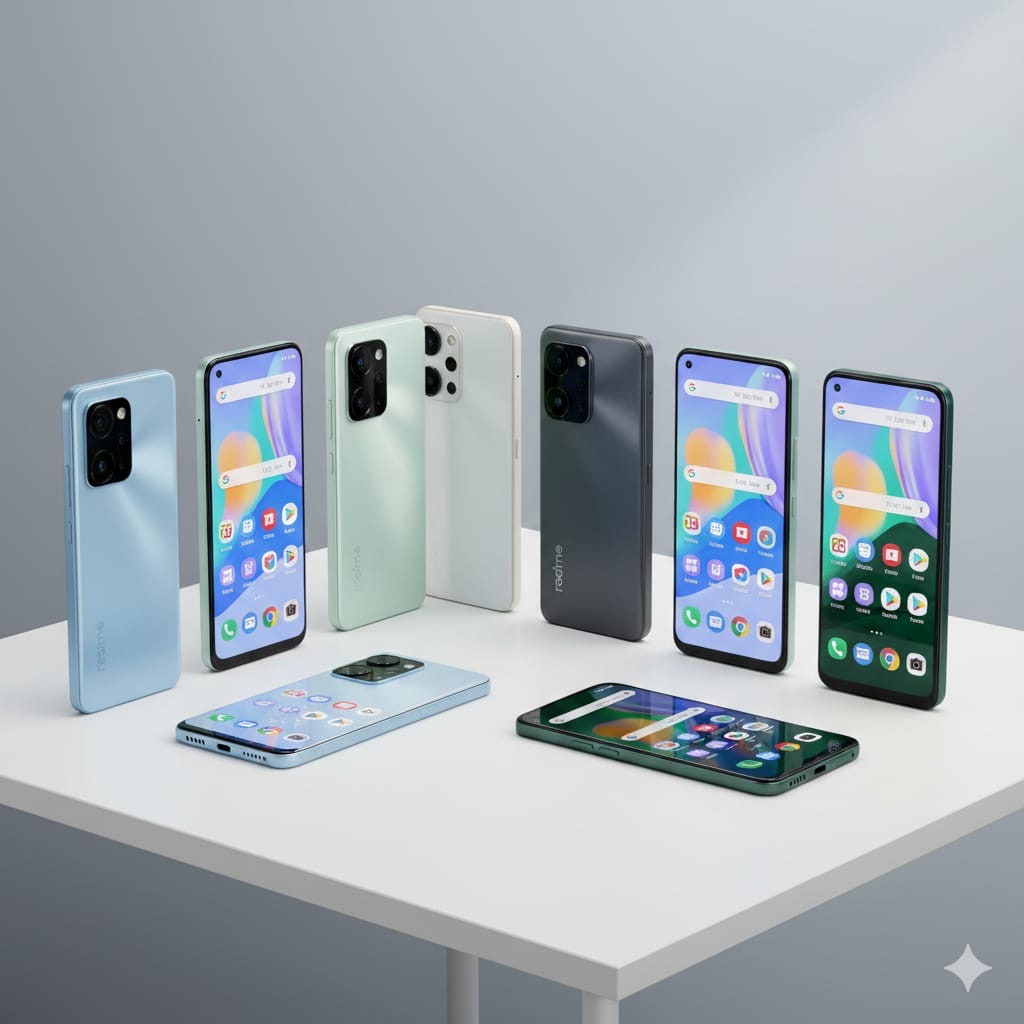 7 HP Realme turun harga November 2025, mulai Rp1,4 juta&ndash;Rp5,4 juta, ideal untuk gaming, fotografi, dan content creator.