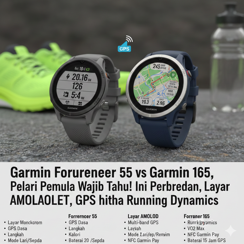Garmin Forerunner 55 vs Garmin Forerunner 165, Pelari Pemula Wajib Tahu! Ini Perbedaan Fitur, Layar AMOLED, GPS hingga Running Dynamics