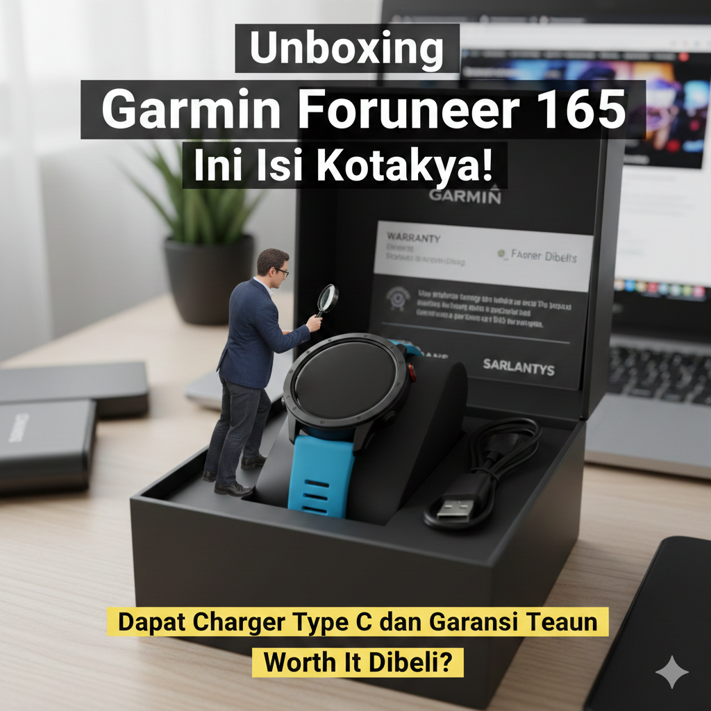 Unboxing Garmin Forerunner 165, Ini Isi Kotaknya! Dapat Charger Type C dan Garansi 2 Tahun, Worth It Dibeli?