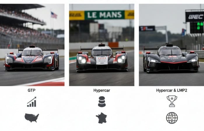 Perbedaan IMSA dan Le Mans sering bikin bingung. Ini penjelasan lengkap soal WEC, kelas mobil, durasi, dan sistem poin.