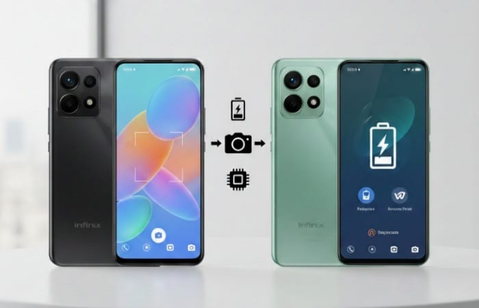 Perbandingan Infinix Hot 60 Pro vs Infinix Hot 60 Pro Plus, beda desain, kamera Sony, dan fitur. Mana paling worth it?