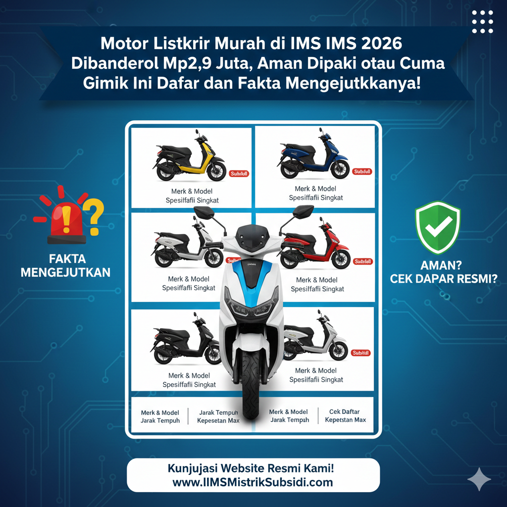 Motor Listrik Murah di IIMS 2026 Dibanderol Mulai Rp2,9 Juta, Aman Dipakai atau Cuma Gimik Harga? Ini Daftar dan Fakta Mengejutkannya