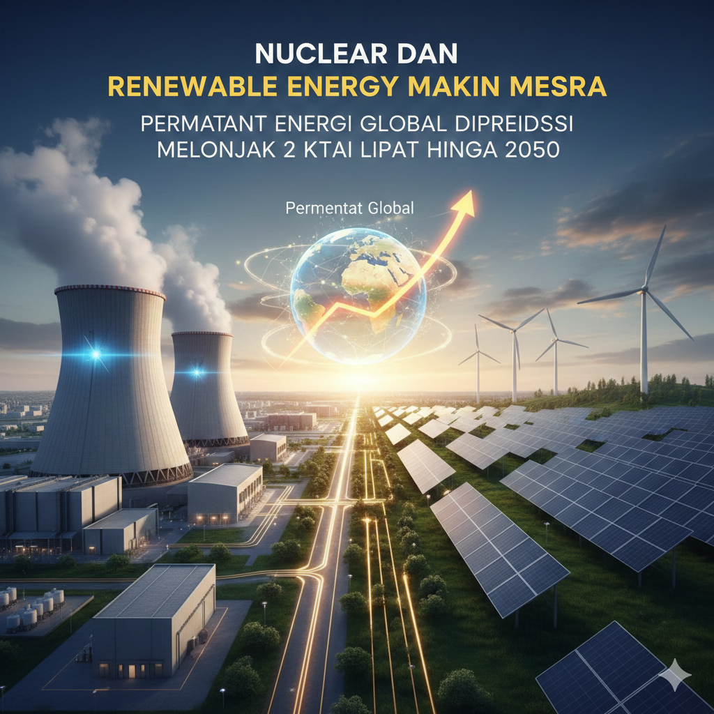 Nuclear dan Renewable Energy Makin Mesra, Permintaan Energi Global Diprediksi Melonjak 2 Kali Lipat hingga 2050