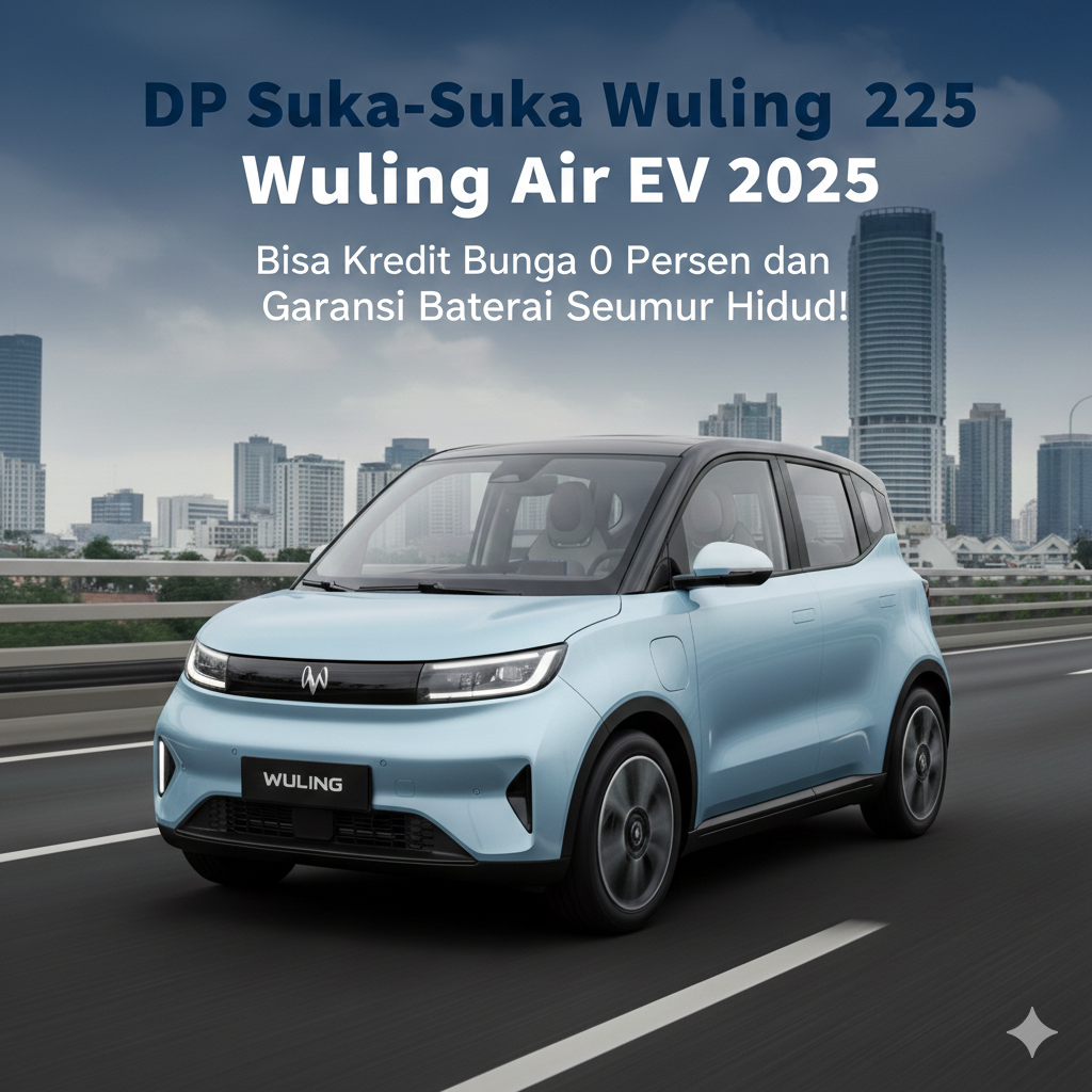 DP Suka-Suka Wuling Air EV 2025, Bisa Kredit Bunga 0 Persen dan Garansi Baterai Seumur Hidup!