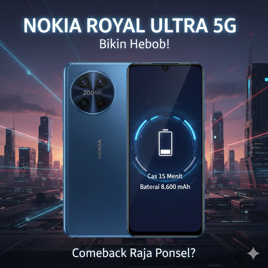 Nokia Royal Ultra 5G Bikin Heboh! Kamera 200MP, Cas 15 Menit, Baterai 8.600 mAh &ndash; Comeback Raja Ponsel?