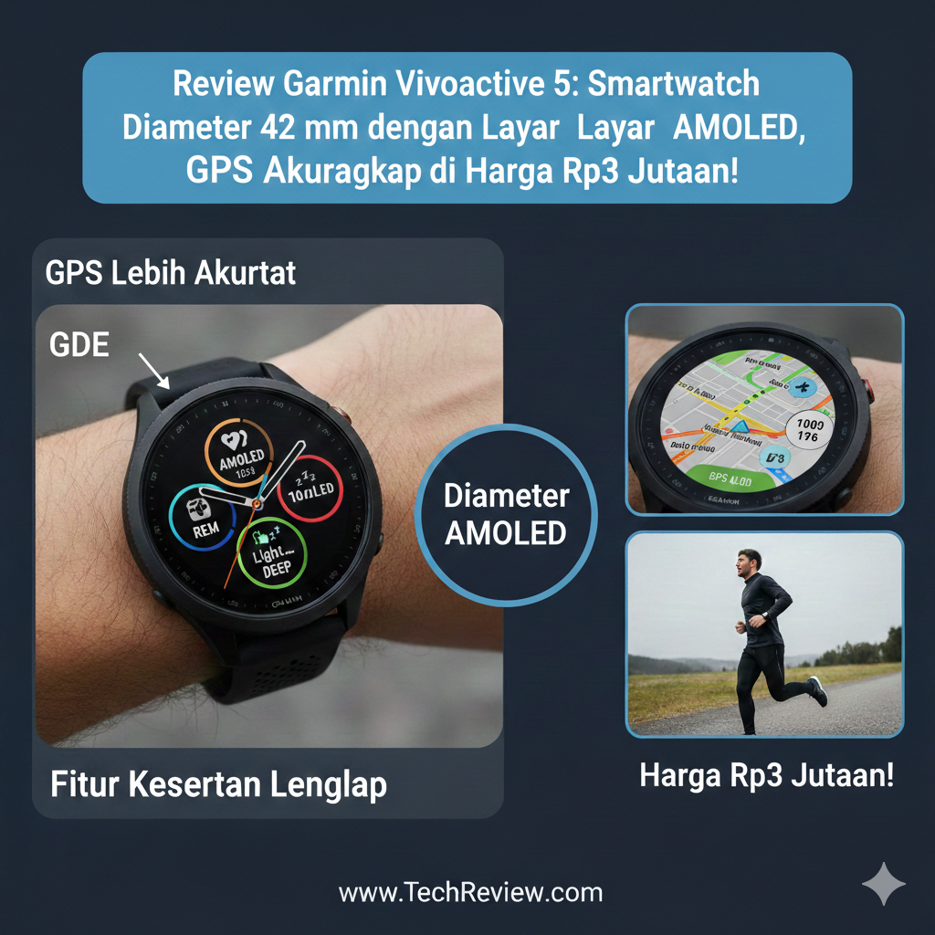 Review Garmin Vivoactive 5: Smartwatch Diameter 42 mm dengan Layar AMOLED, GPS Akurat dan Fitur Lengkap di Harga Rp3 Jutaan!  