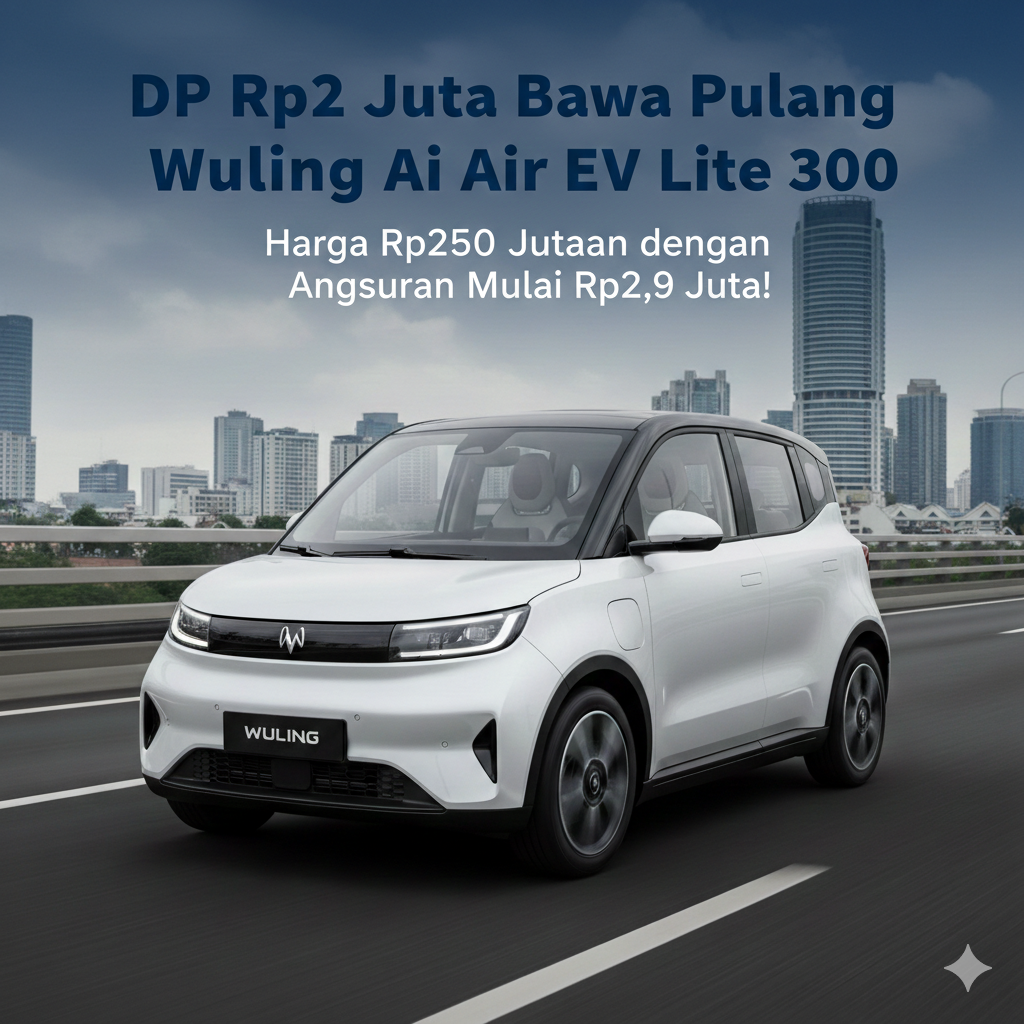 DP Rp2 Juta Bawa Pulang Wuling Air EV Lite 300, Harga Rp250 Jutaan dengan Angsuran Mulai Rp2,9 Juta!