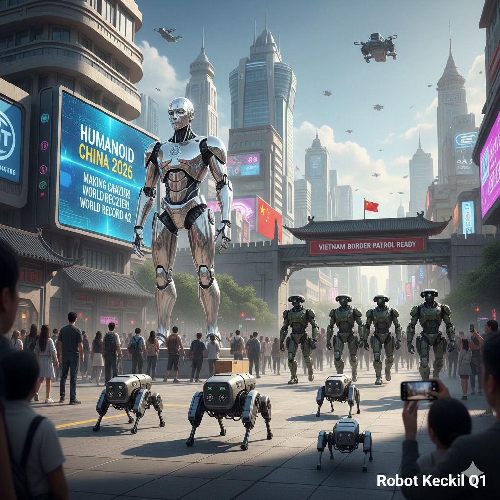 Humanoid China 2026 Makin Gila! Robot Kecil Q1, Rekor Dunia A2 hingga Siap Patroli Perbatasan Vietnam