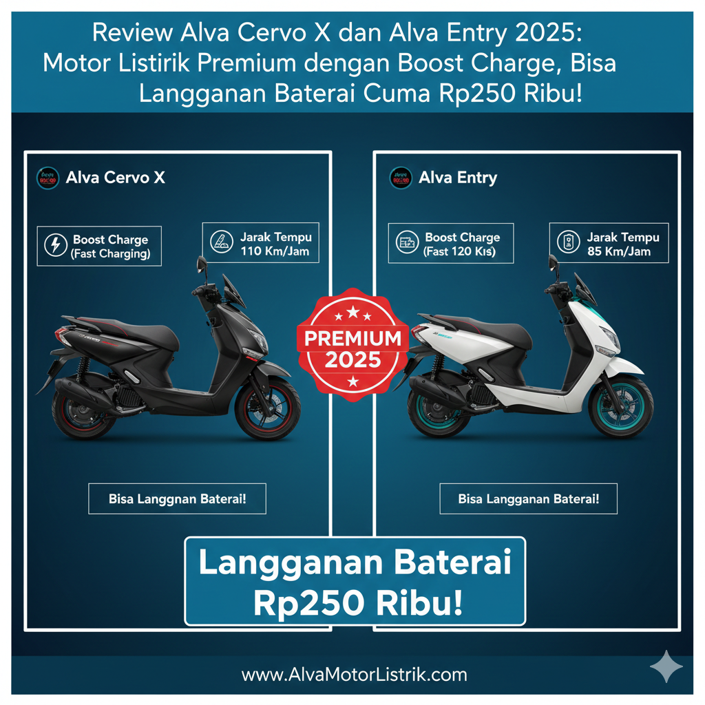 Review Alva Cervo X dan Alva Entry 2025: Motor Listrik Premium dengan Boost Charge, Bisa Langganan Baterai Cuma Rp250 Ribu!  