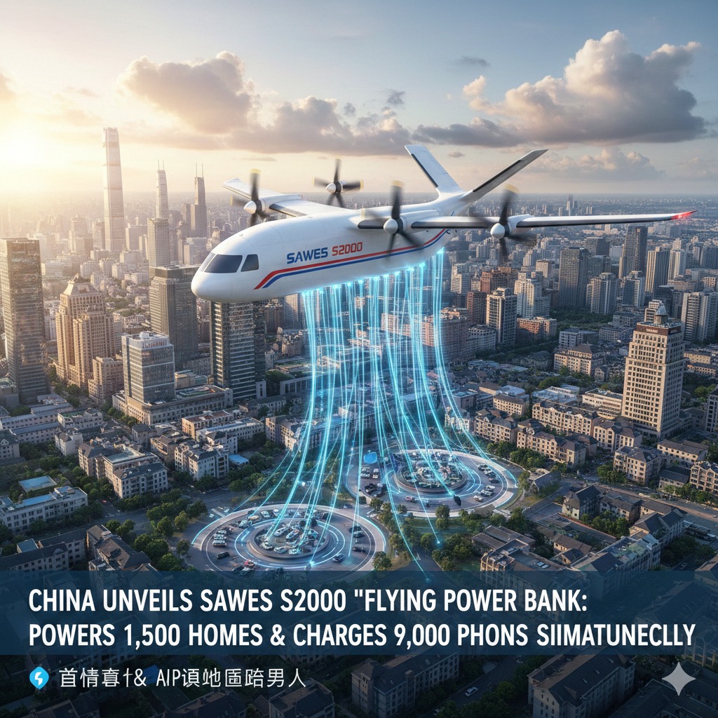 China Luncurkan SAWES S2000, &ldquo;Power Bank Terbang&rdquo; yang Bisa Aliri 1.500 Rumah dan Cas 90.000 HP Sekaligus