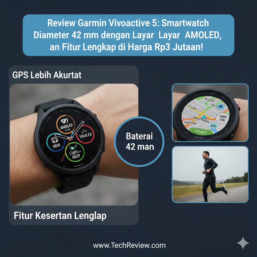 Review Garmin Vivoactive 5: Smartwatch Diameter 42 mm dengan Layar AMOLED, GPS Akurat dan Fitur Lengkap di Harga Rp3 Jutaan!  