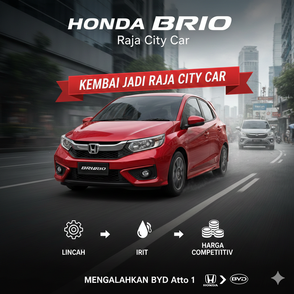 Honda Brio Kembali Jadi Raja City Car, Mengalahkan BYD Atto 1: Lincah, Irit, dan Harga Kompetitif