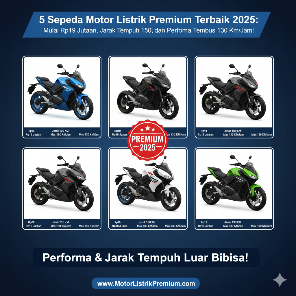 5 Sepeda Motor Listrik Premium Terbaik 2025: Mulai Rp19 Jutaan, Jarak Tempuh 150 Km dan Performa Tembus 130 Km/Jam!