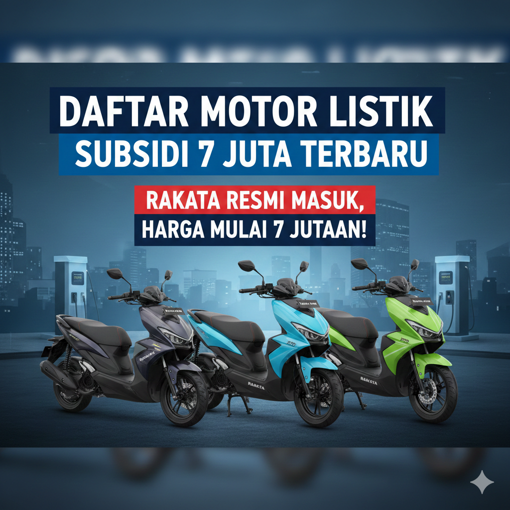 Daftar Motor Listrik Subsidi 7 Juta Terbaru: Rakata Resmi Masuk, Harga Mulai 7 Jutaan!  