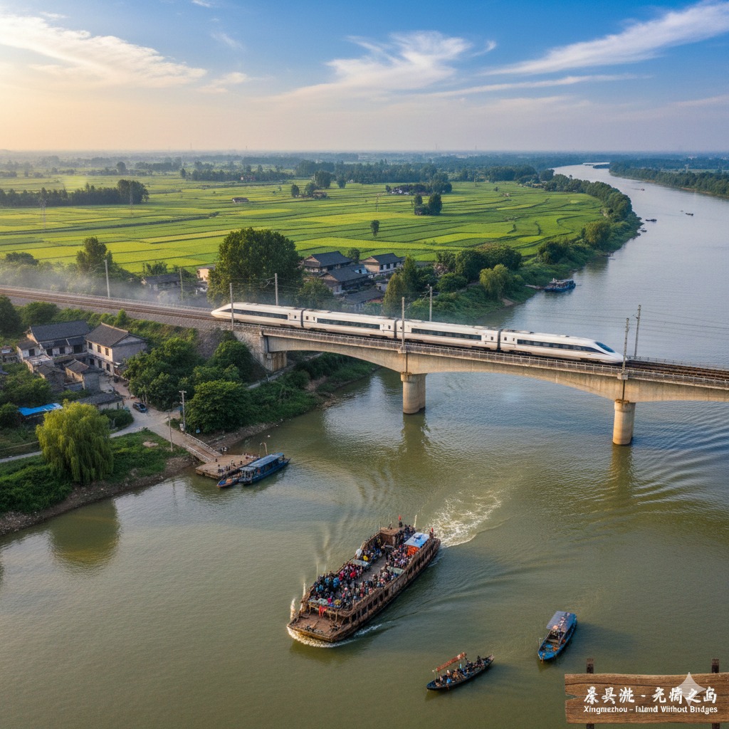 Xingmazhou, Pulau Tanpa Jembatan di Changsha China: Di Bawah Rel Kereta Cepat 300 Km/Jam, Warga Masih Naik Feri