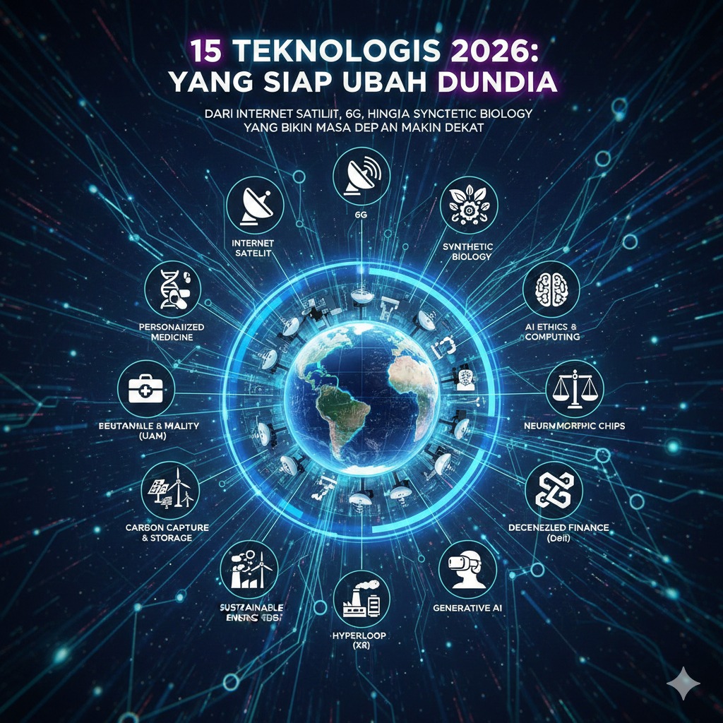 15 Teknologi 2026 yang Siap Ubah Dunia: Dari Internet Satelit, 6G, hingga Synthetic Biology yang Bikin Masa Depan Makin Dekat