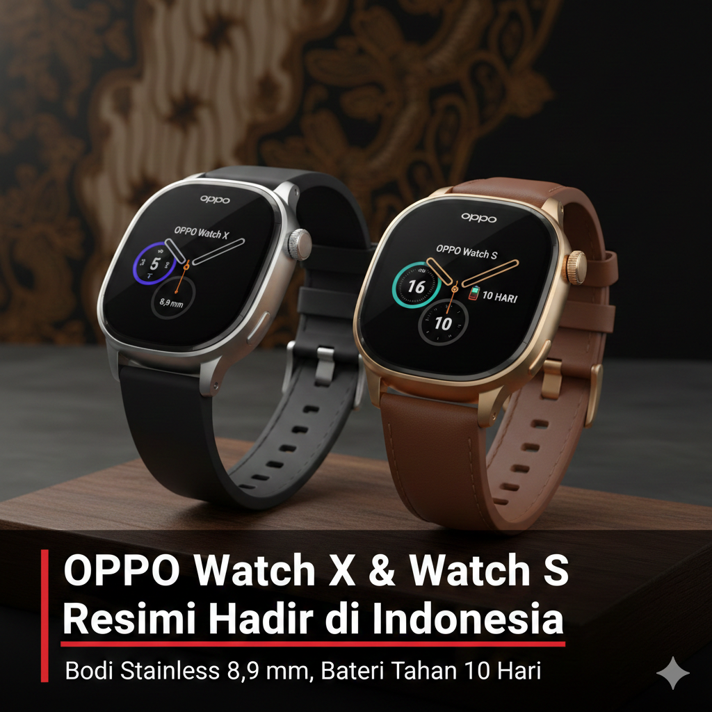 Oppo Watch X dan Watch S Resmi Hadir di Indonesia, Bodi Stainless 8,9 mm, Baterai Tahan 10 Hari