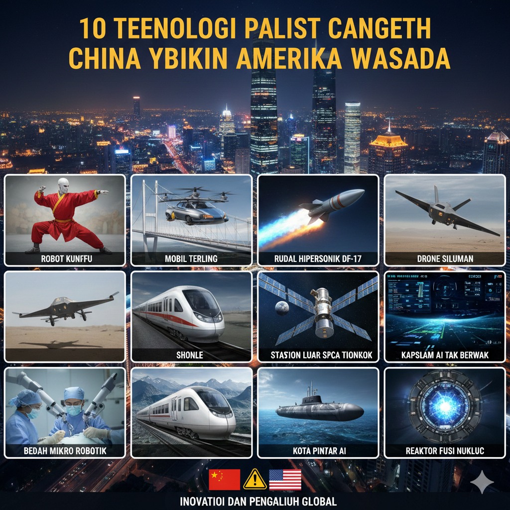 10 Teknologi Paling Canggih China yang Bikin Amerika Waspada: Robot Kungfu, Mobil Terbang hingga Rudal Hipersonik DF-17