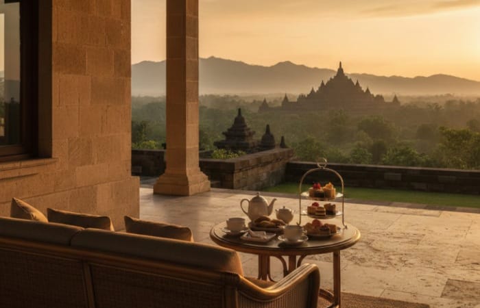 Menginap di Amanjiwo Magelang 3 hari 2 malam, nikmati view Borobudur, afternoon tea, cycling, hingga turn down service eksklusif.