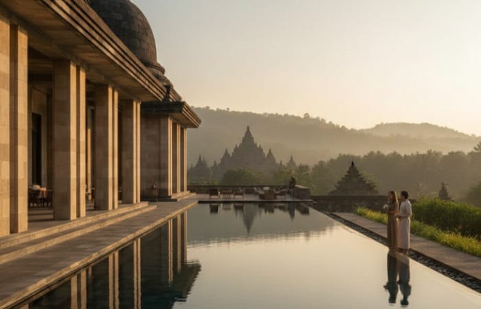 Brand hotel Aman jadi simbol ultra-luxury, dari Amanjiwo Borobudur hingga private jet tour Rp6 miliar keliling dunia.