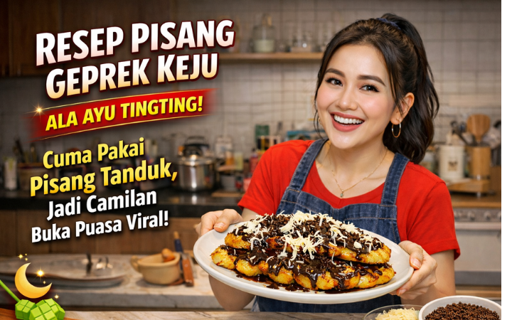 Resep pisang geprek keju ala Ayu Tingting, renyah dan lumer! Modal pisang tanduk jadi camilan buka puasa viral dan nagih. 
