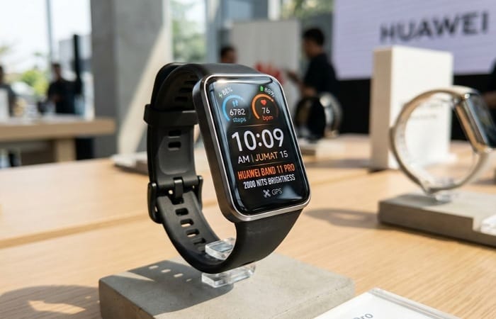 Huawei Band 11 Pro hadir dengan AMOLED 2000 nits dan GPS bawaan di harga Rp700 ribuan. Saingi Xiaomi Smart Band 9 Pro?