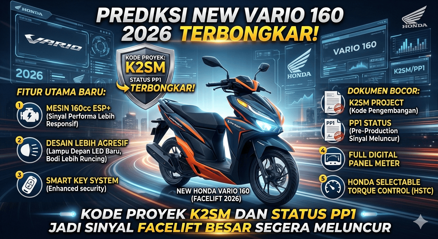 Prediksi New Vario 160 2026 Terbongkar! Kode Proyek K2SM dan Status PP1 Jadi Sinyal Facelift Besar Segera Meluncur