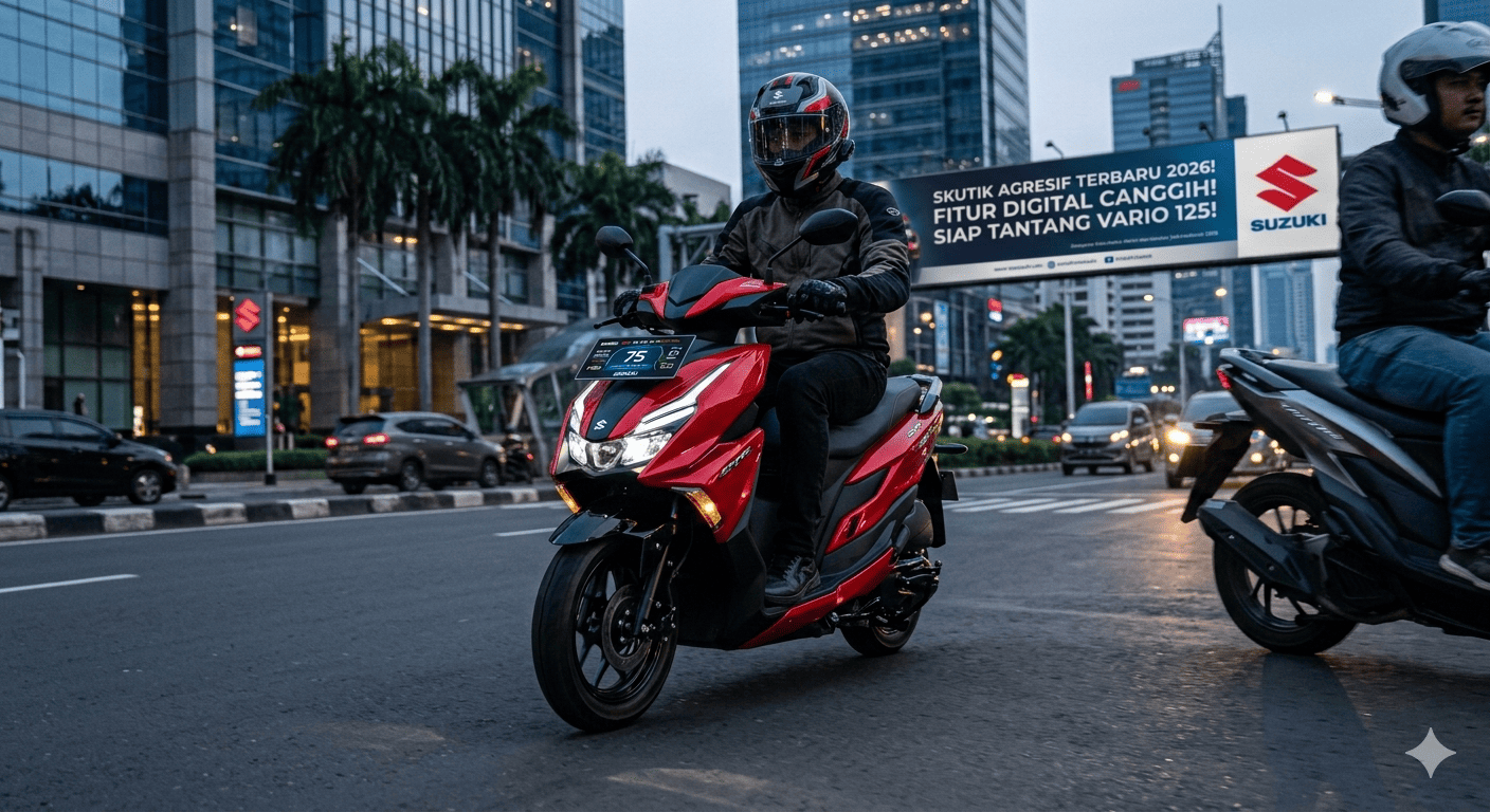 Calon Skutik 125 cc Terbaru Suzuki 2026 Siap Tantang Vario 125, Desain Agresif dan Fitur Digital Jadi Senjata Utama!
