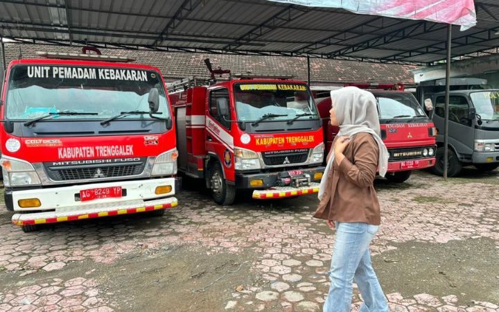 USANG: Tampak kondisi armada damkar milik Satpol PPPK Trenggalek yang harus cepat tangani kebakaran.