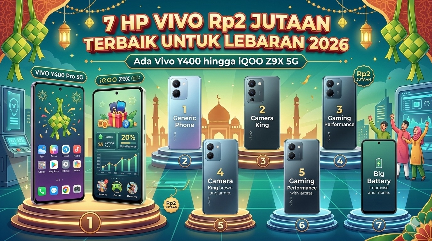 7 HP Vivo Rp2 Jutaan Terbaik untuk Lebaran 2026, Ada Vivo Y400 hingga iQOO Z9X 5G