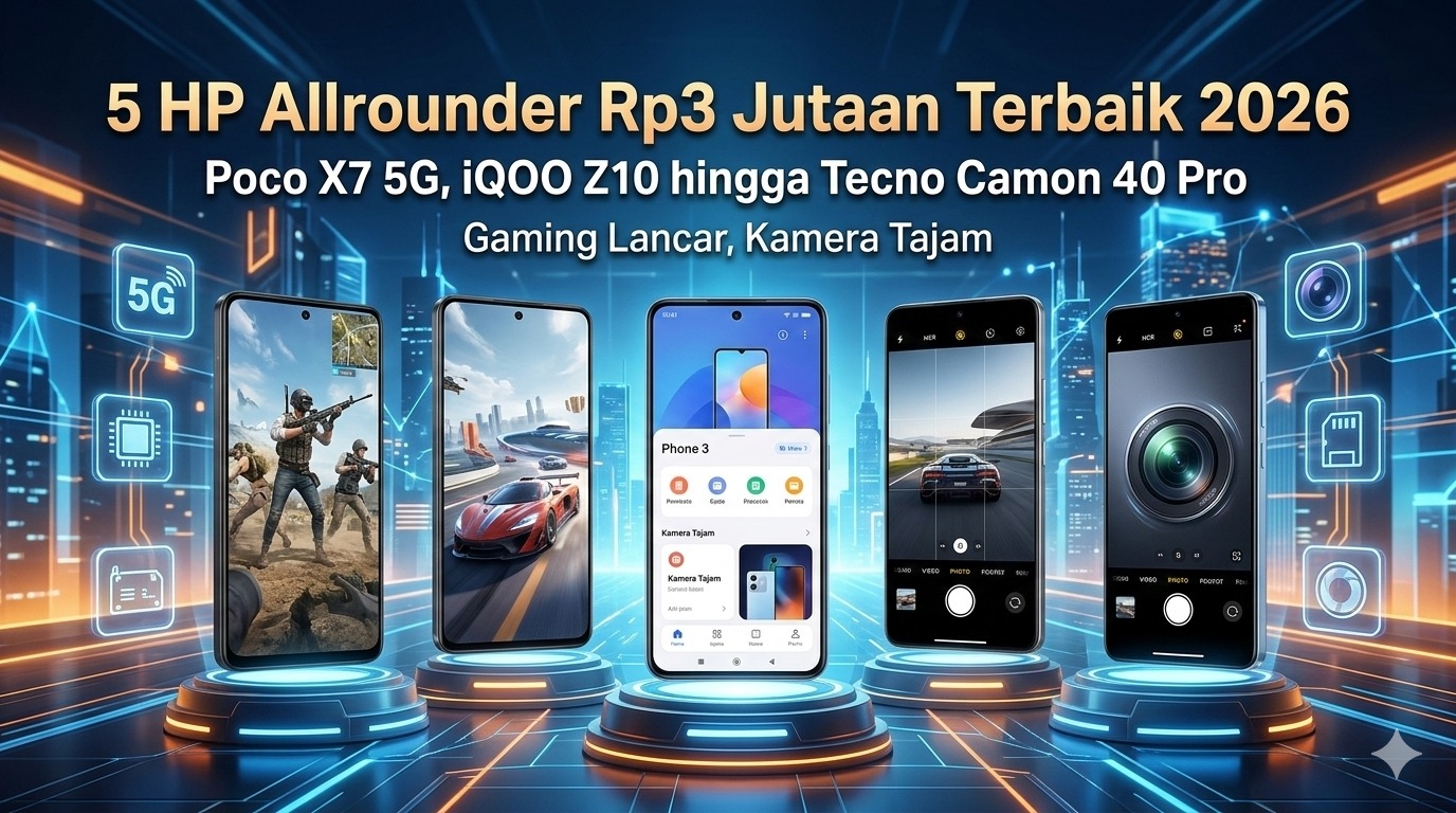 5 HP Allrounder Rp3 Jutaan Terbaik 2026: Poco X7 5G, iQOO Z10 hingga Tecno Camon 40 Pro, Gaming Lancar Kamera Tajam