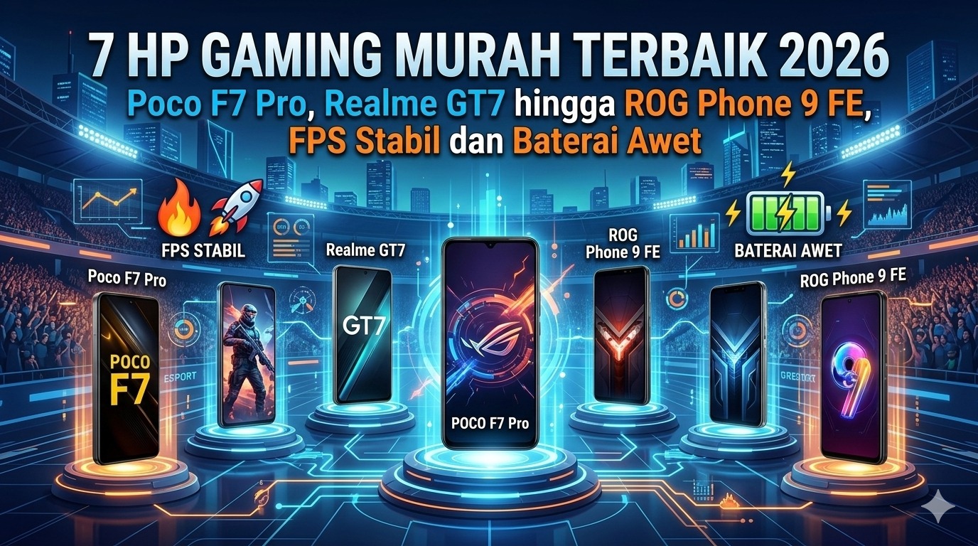 7 HP Gaming Murah Terbaik 2026: Poco F7 Pro, Realme GT7 hingga ROG Phone 9 FE, FPS Stabil dan Baterai Awet