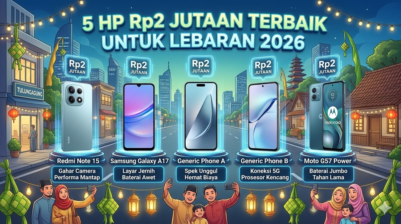 5 HP 2 Jutaan Terbaik untuk Lebaran 2026, Ada Redmi Note 15, Samsung Galaxy A17 hingga Motorola Moto G57 Power