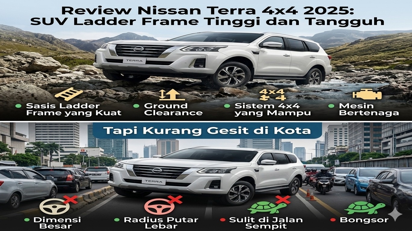  Review Nissan Terra 4x4 2025: SUV Ladder Frame Tinggi dan Tangguh, Tapi Kurang Gesit di Kota