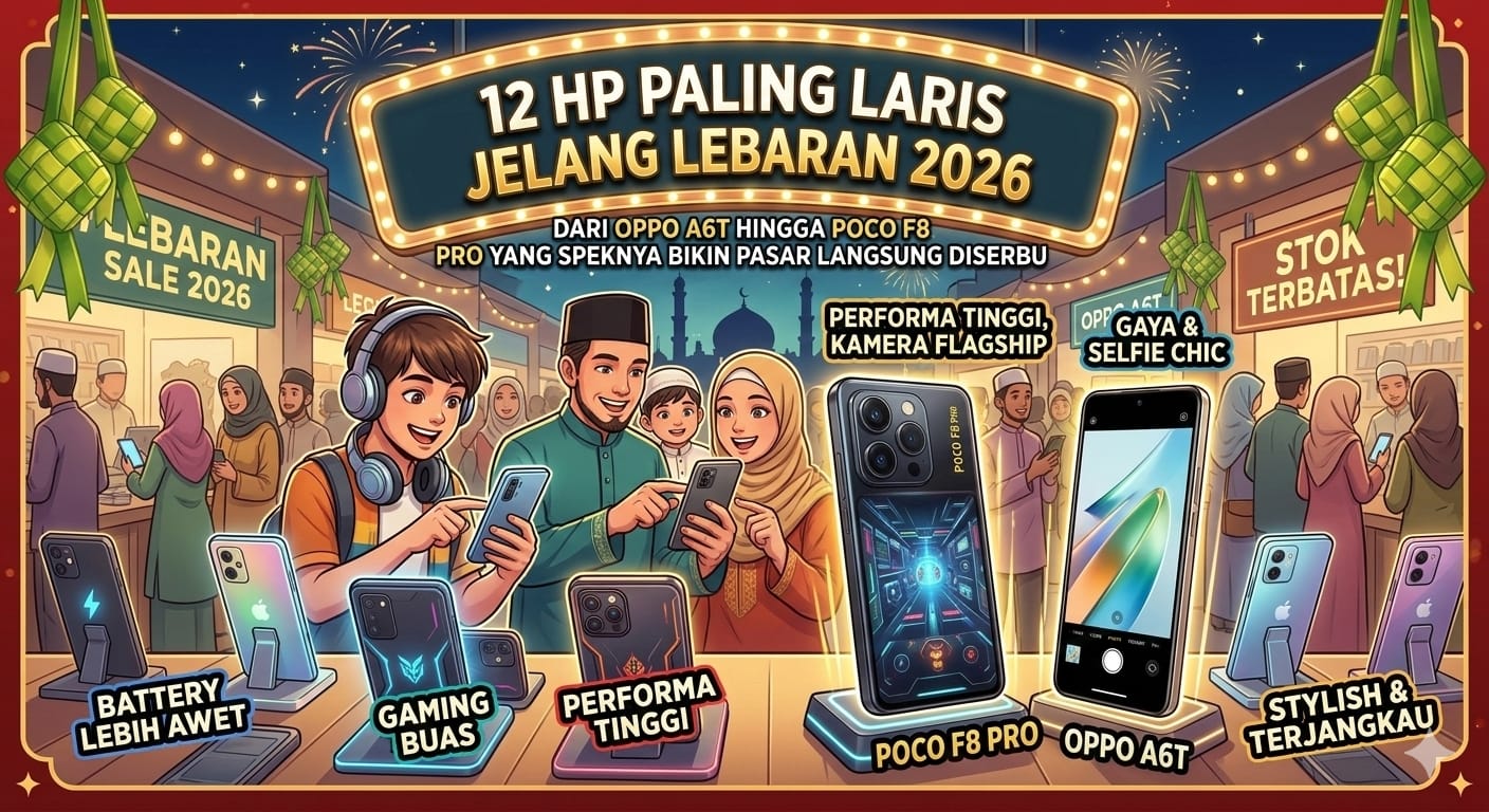 12 HP Paling Laris Jelang Lebaran 2026, Dari Oppo A6T hingga Poco F8 Pro yang Speknya Bikin Pasar Langsung Diserbu