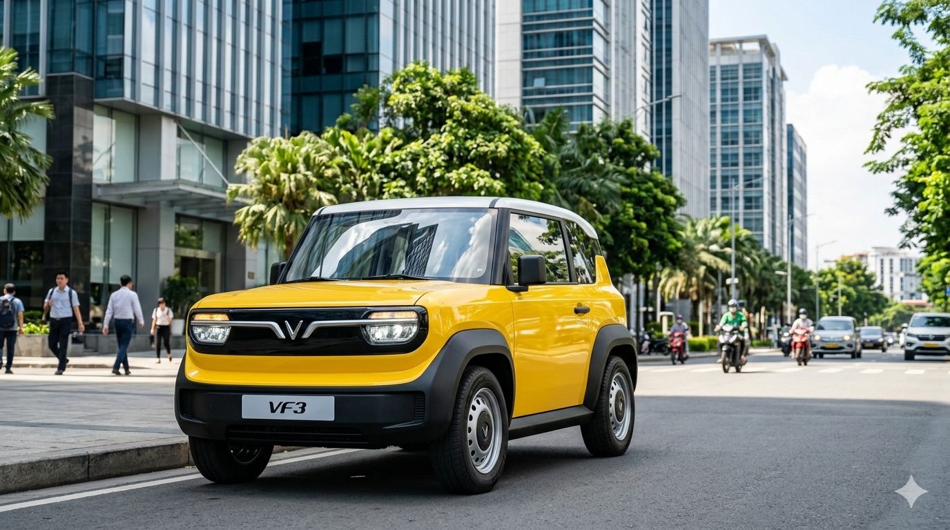 Mobil listrik VinFast VF3 hadir dengan desain mungil unik, jarak tempuh 210 km, dan fitur praktis yang cocok untuk mobilitas harian di kota.