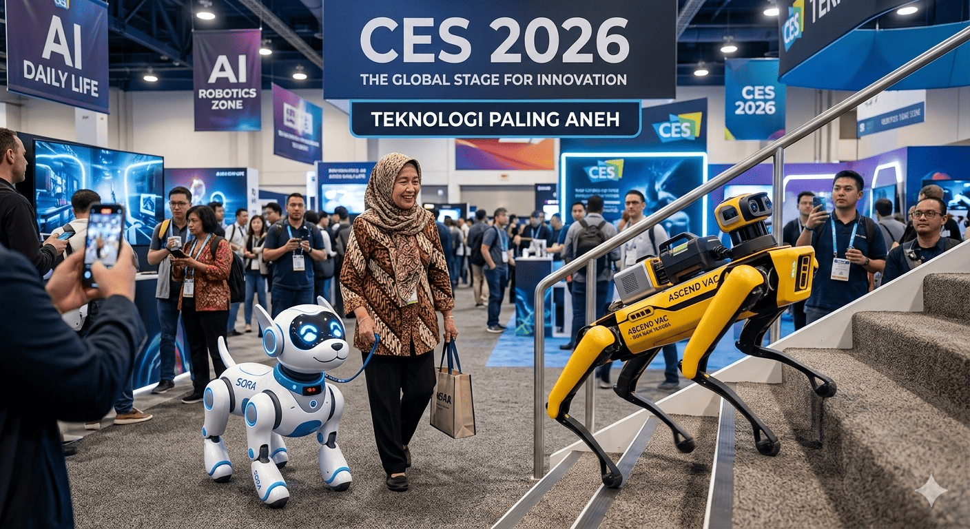 Teknologi Paling Aneh di CES 2026: Dari Robot Anjing untuk Nenek hingga Vacuum Berkaki yang Bisa Naik Tangga