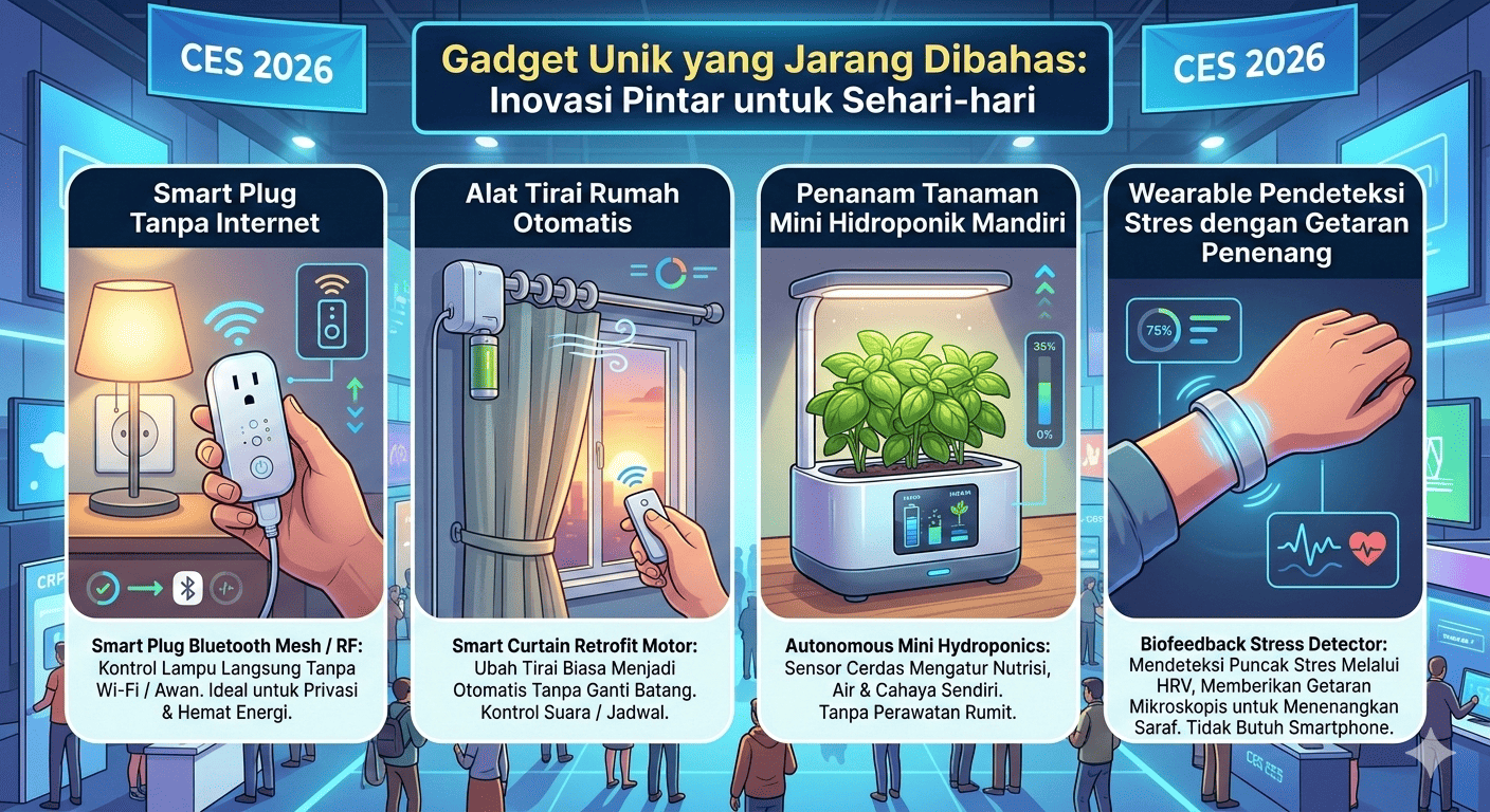 Gadget Unik CES 2026 yang Jarang Dibahas: Smart Plug Tanpa Internet hingga Alat yang Bikin Tirai Rumah Jadi Otomatis